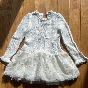 TAHARI GIRLS DRESS CREAM COLOR SIZE 2T